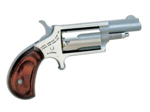 NAA 22MC Handgun .22 Mag 5rd Capacity 1.625" Barrel Silver with Wood Grips
