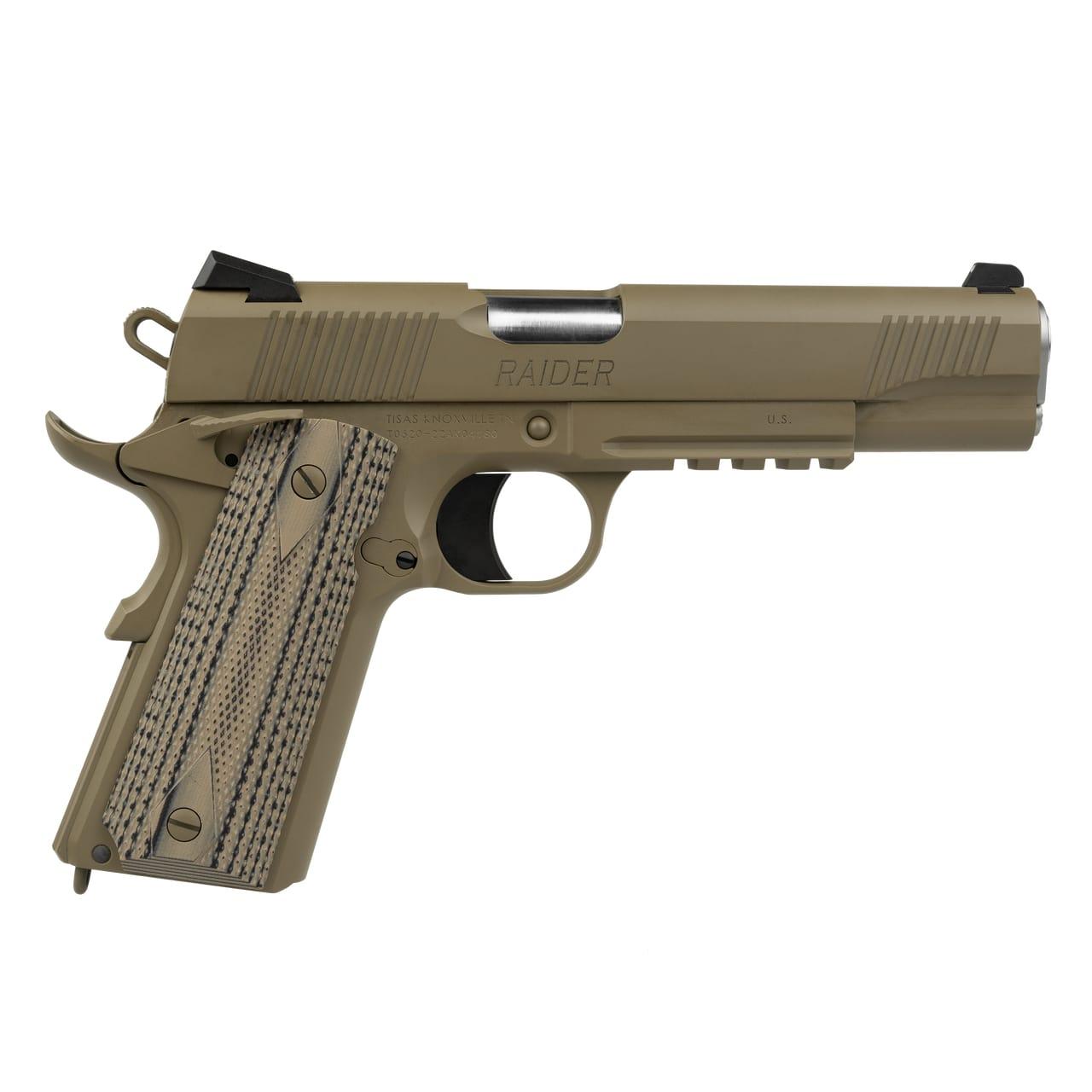SDS Tisa 1911 Raider B45R Handgun .45 Auto 8rd Magazine 5" Barrel FDE Cerakote G10 Grips