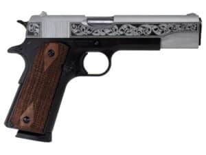 SDS Imports " Two Tone Filigree Stainless" 1911 A1 Service 45 Handgun .45 ACP 8rd Magazine 5" Barrel