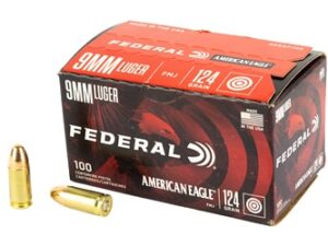 FEDERAL AMERICAN EAGLE 9MM 124GR FMJ 100RD