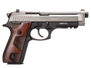 Taurus PT92 Handgun 9mm Luger 17rd Magazines (2) 5" Barrel Black Silver with Wood Grips