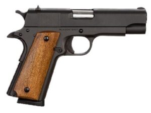 Rock Island Armory M1911 GI Standard MS Handgun .45 ACP 8rd Magazine 4.2" Barrel Black with Wood Grips MA Compliant