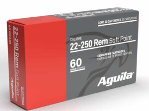 Aguila Rifle Ammunition 22-250 Rem 60gr SP 3240 fps 20/ct