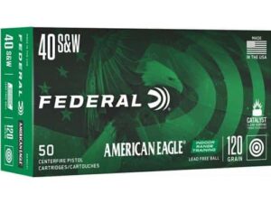 Federal American Eagle IRT Lead Free Handgun Ammunition .40 S&W 120gr FMJ 50/ct