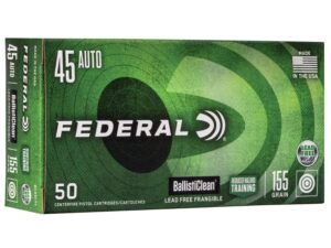 Federal Ballisticlean Frangible Handgun Ammuntion .45 ACP 155gr RHT 1130 fps 50/ct
