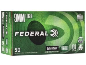 Federal Ballisticlean Frangible Handgun Ammuntion 9mm Luger 100 gr RHT 1240 50/ct