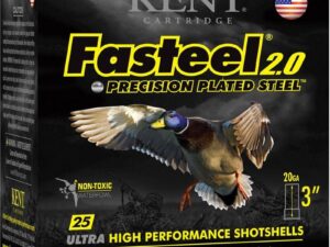 Kent Fasteel + Precision Plated Steel Waterfowl Shotshells 20ga 3" 1oz 1350 fps  #2 & #4 25/ct