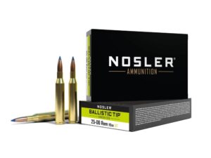 Nosler Ballistic Tip Rifle Ammunition .25-06 Rem 115gr BT 3000 20/ct