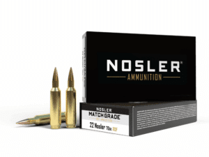 Nosler Match Grade Rifle Ammunition .22 Nosler 70 gr RDF 3000 fps 20/ct