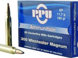 PPU Rifle Ammunition .300 Win Mag 180 gr SP 3250 fps 20/ct