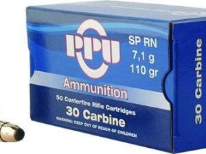 PPU Rifle Ammunition .30 Carbine 110 gr SP 1990 fps 50/ct