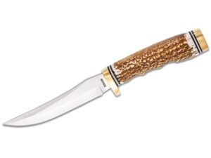 Schrade Uncle Henry Next Gen 153UH Fixed Knife 4-9/10" Trailing Point Blade Brown