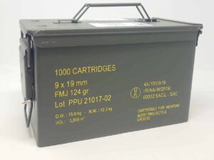 PPU Rangemaster Ammunition 9mm Luger 124gr FMJ 1263 fps 1000/ct (Metal Can)