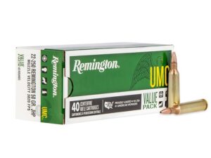 Remington UMC Rifle Ammunition 22-250 Rem 50gr JHP 3820 fps 40/ct