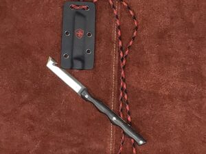 Templar Neck Knife Black Powder D2 2 2/5" Drop Point Blade Silver