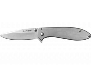 Sarge Knives Hawk Swift Assist Folder Knife 3-1/8" Clip Point Blade Chrome
