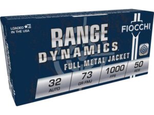 Fiocchi Pistol Shooting Dynamics Handgun Ammunition .32 ACP 73 gr FMJ 1000 fps 50/box