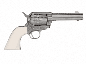 Taylor's 1873 Outlaw Legacy Handgun .45 Colt 6rd Capacity 4.75" Barrel Engraved Nickel with White