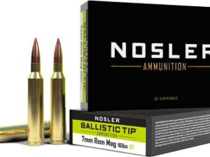 NOSLER BT 7MM REM MAG 160GR - BALLISTIC TIP 20RD 10BX/CS