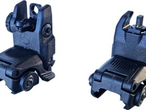 HIVIZ FOLDING AR BACK UP SIGHT - SET W/TRITIUM POST PIC RAILS