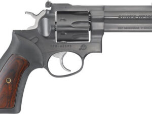 RUGER GP100 357MAG 4.20" ADJ. - BLUE RUBBER W/HARDWOOD 7-SHOT