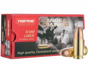 Norma Range & Training Subsonic Rifle Ammunition 9mm Luger 147gr FMJ 50/ct