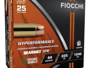 FIOCCHI Hyperformance Hunt Handgun Ammunition .44 Rem Mag 225gr HP 1240 fps 25/ct