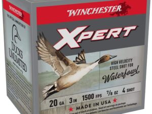 Winchester Xpert High-Velocity Steel Shotshells 20 ga 3" 7/8 oz 1500 fps #4 25/ct