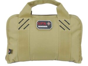 G-Outdoors Double Pistol Case with Magazine Storage & Dump Cup-Tan