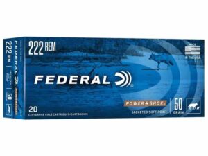 Federal Power-Shok Rifle Ammunition .222 Rem 50 gr SP 3140 fps - 20/ct
