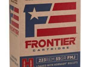 Hornady Frontier Rifle Ammunition .223 Rem 55 gr FMJ 3240 fps 150/ct (Oriented)