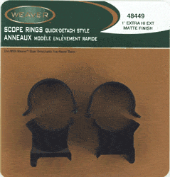 WEAVER RINGS DETACHABLE TOP - MOUNT EXTENSION 1" X-HIGH BLK