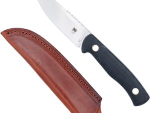 COBRATEC KOONSMAN 4" FIXED BLD - BLACK D2 W/LEATHER SHEATH