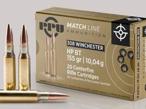 PPU Match Rifle Ammunition .308 WIN. 155 gr HPBT 2610 fps 20/ct