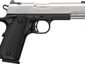 BROWNING 1911-380 STAINLESS - 380ACP 4.25"FS 8RD BLK/SS