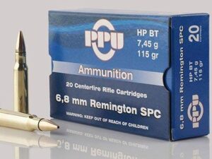 PPU Standard Rifle Ammunition 6.8mm SPC 115 gr HPBT 2624 fps 20/ct
