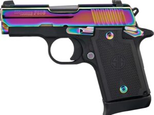 SIG P938 9MM 3" SAO SIGLITE - (1)7RD G10 TITANIUM RAINBOW