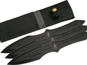 SZCO RITE EDGE 9.75" THROWING - KNIFE BLACK 3PC SET W/SHEATH