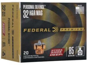 Federal Hydra-Shok Deep Handgun Ammunition .32 H&R 85 gr JHP 1025 fps 20/ct