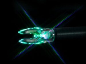 Nockturnal FIT Universal Size Lighted Nock - Blue/Green Strobing 3/pk
