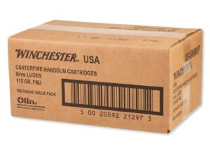 Winchester USA Handgun Ammunition 9mm Luger 115 gr. FMJ 1190 fps 1000/case