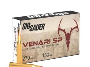 Sig Sauer Venari SP Rifle Ammunition .270 Win 130gr SP 2846 fps 20/ct