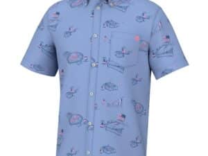 Huk Americookin Kona Short Sleeve Shirt Quiet Harbor L