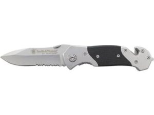 Smith & Wesson 1st Response Drop Point Folding Knife 3 3/10" Blade Black and Silver