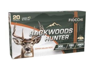 Fiocchi Backwoods Hunter Rifle Ammunition .308 Win.150gr CHP 2900 fps 20/ct