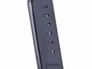 Mec-Gar 1911 Officer Handgun Magazine with Plastic Removable Buttplate & Follower .45 ACP HT Blued 7/rds High Cap