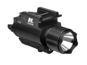 TACTICAL RED LASER SIGHT & 3W 120 LUMENS LED FLASHLIGHT W/WEAVER QR