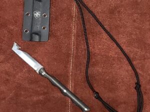 Templar Neck Knife Black Powder D2 Tanto Silver