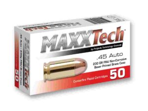 Maxxtech Brass Casefire Handgun Ammunition .45 ACP 230 gr FMJ 50/ct