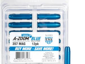 A-ZOOM METAL SNAP CAP BLUE - .357 MAGNUM 12-PACK